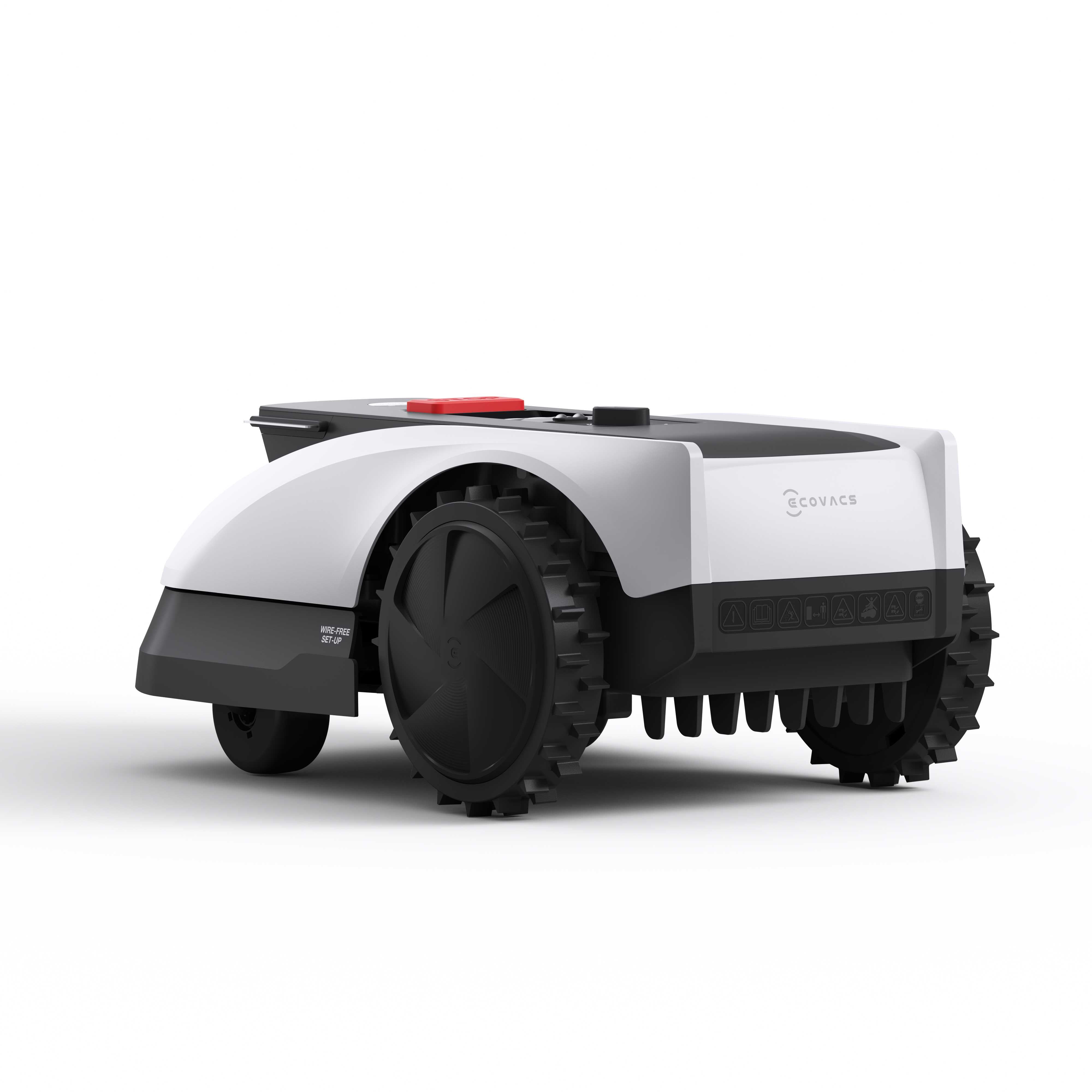 ECOVACS GOAT O800 RTK robotic lawn mower front view with cutting deck