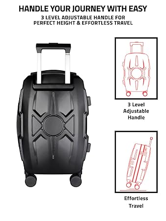 Hookaba Bold Gaze LED Trolley – 22″ Cabin-Size 50 L Smart Luggage with 32×32 Pixel Removable LED Display