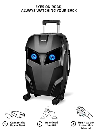 Hookaba Eye Rover LED Trolley – 44 L Cabin-Size Smart Luggage with 48×48 Pixel Removable LED Display