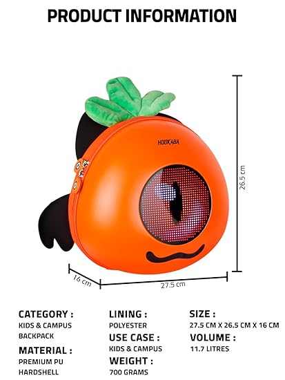 Hookaba GlowBuddy LED Eyes Backpack | Kids Smart Bag With App Control