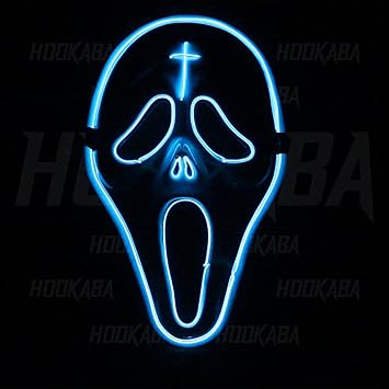 Hookaba Ecto Face Unisex LED Mask – Blue Party Mask with 3 Light Modes
