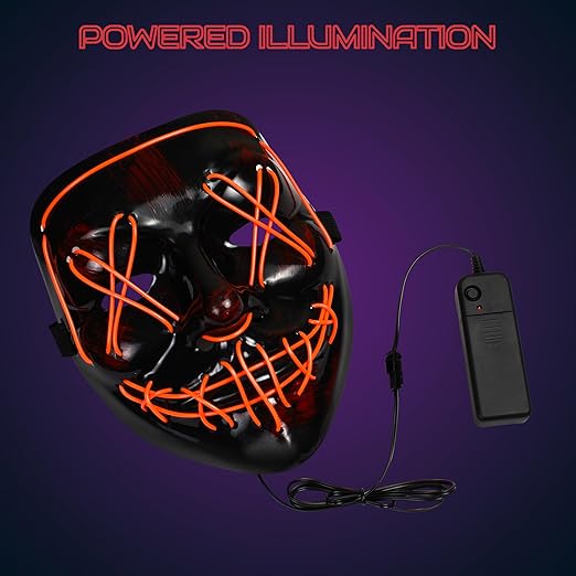 Hookaba Dark Dazzle LED Mask | Light Up Face Mask with Vibrant Neon Color