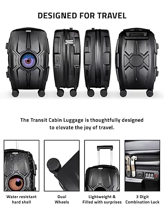 Hookaba Bold Gaze LED Trolley – 22″ Cabin-Size 50 L Smart Luggage with 32×32 Pixel Removable LED Display