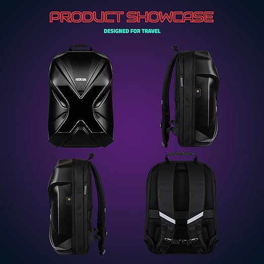 Hookaba Xross Rage LED Backpack 28L (Black) | Motorcycle Riding Bag With Programmable Screen