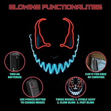 Hookaba:Goth Glow-Unisex LED Mask