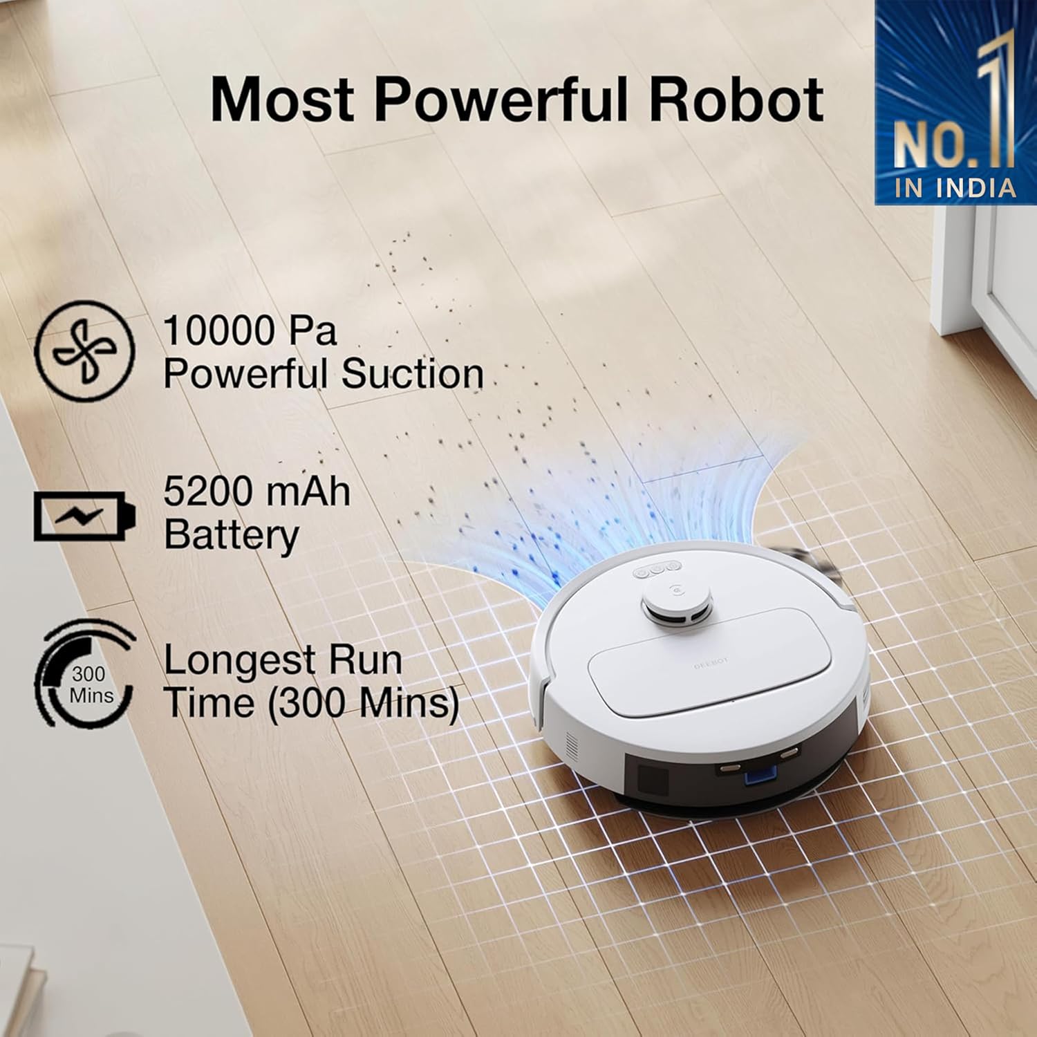 ECOVACS DEEBOT N30 White 2 in 1 Robot Vacuum Cleaner & Mop