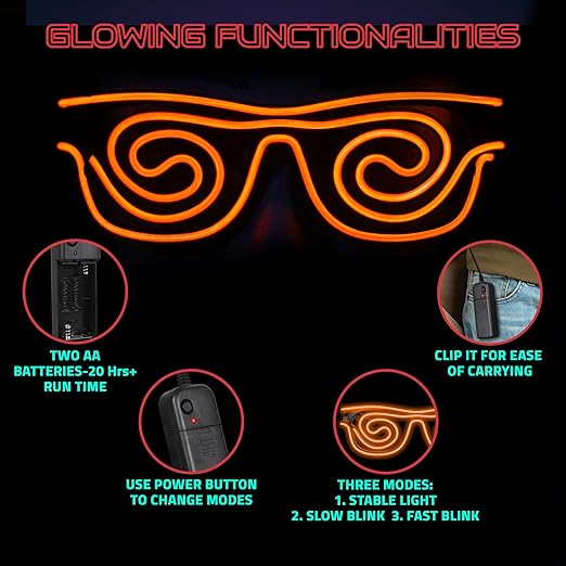 Hookaba LED Spin Shade Party Glasses