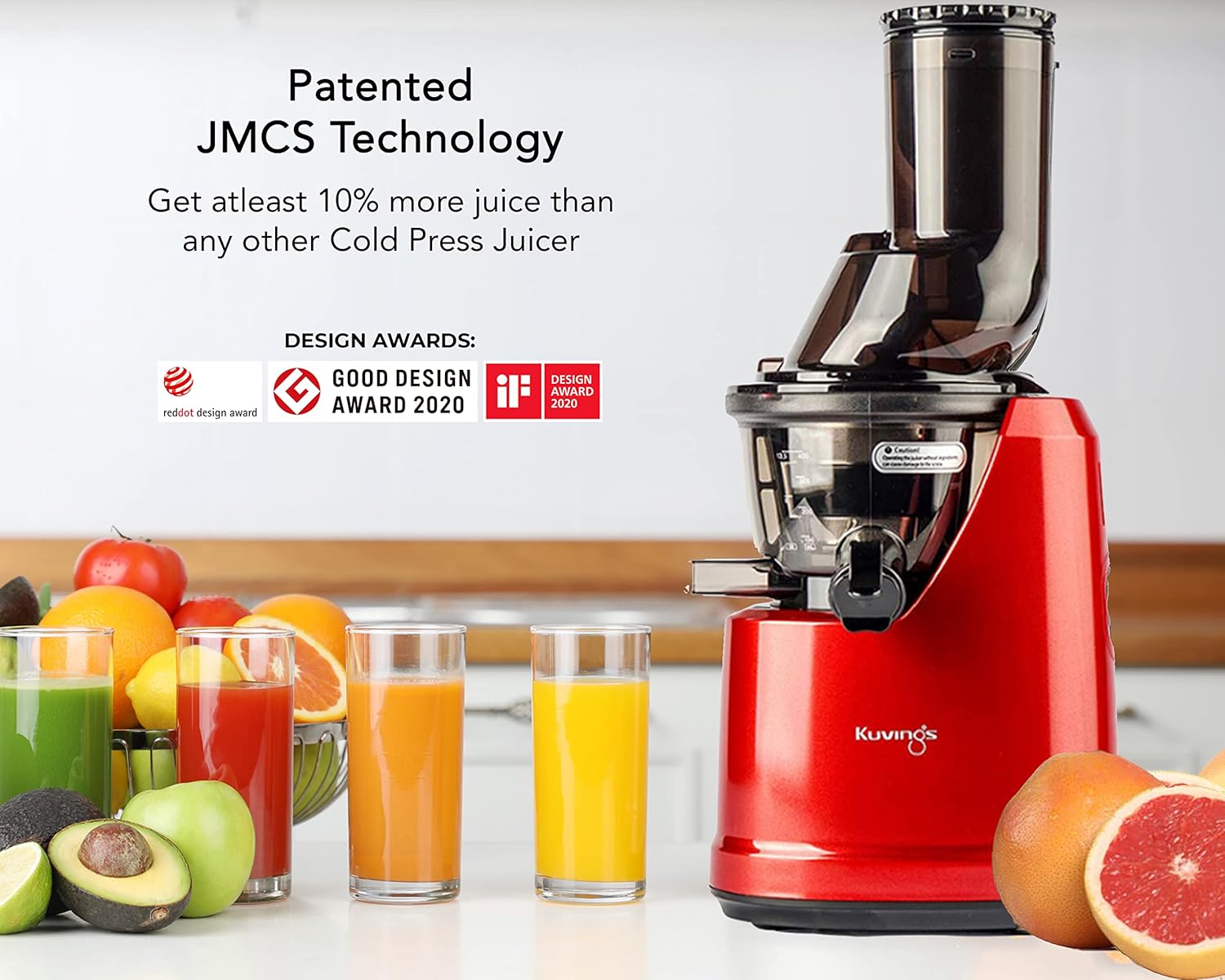Kuvings B1700 Cold Press Slow Juicer with Sorbet and Smoothie Strainers