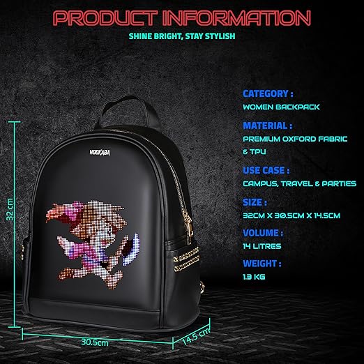 Hookaba Dazz Roll LED Backpack 14L | Smart Pixel Display Bag
