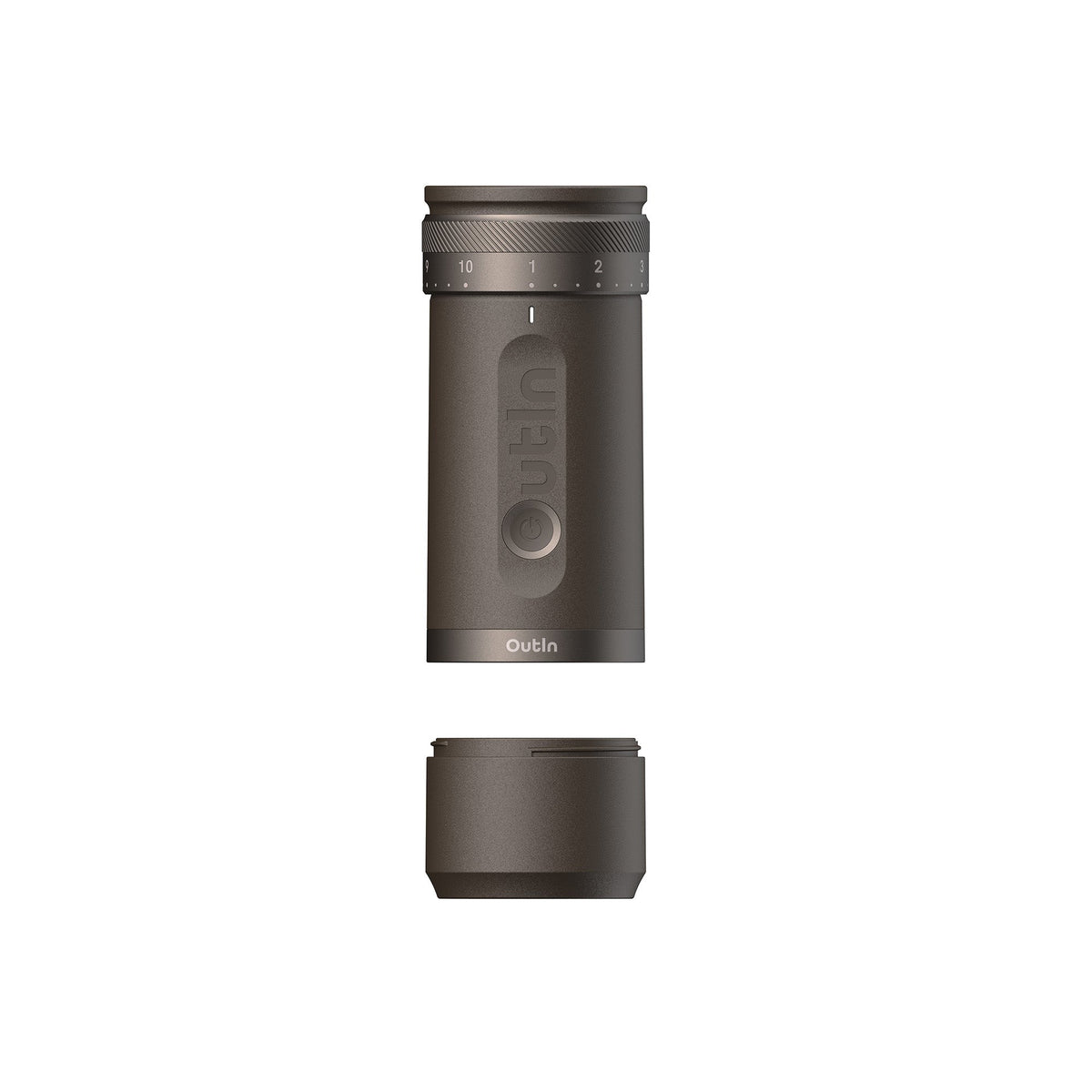 OutIn Fino Tundra Brown grinder hopper detail