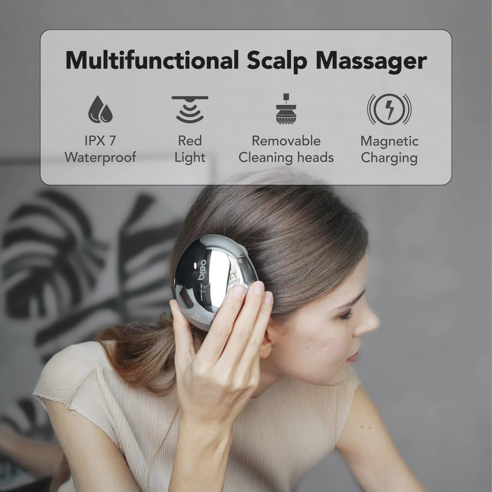Breo Scalp Mini Pro Massager Silver