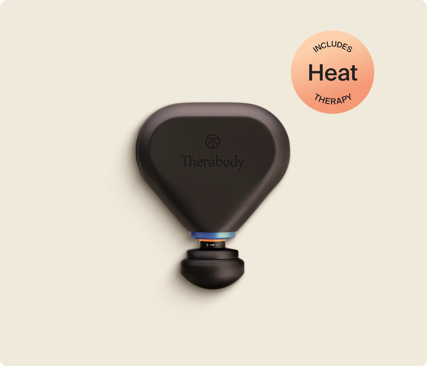 Therabody Theragun Mini Plus handheld massage gun with heated attachment head