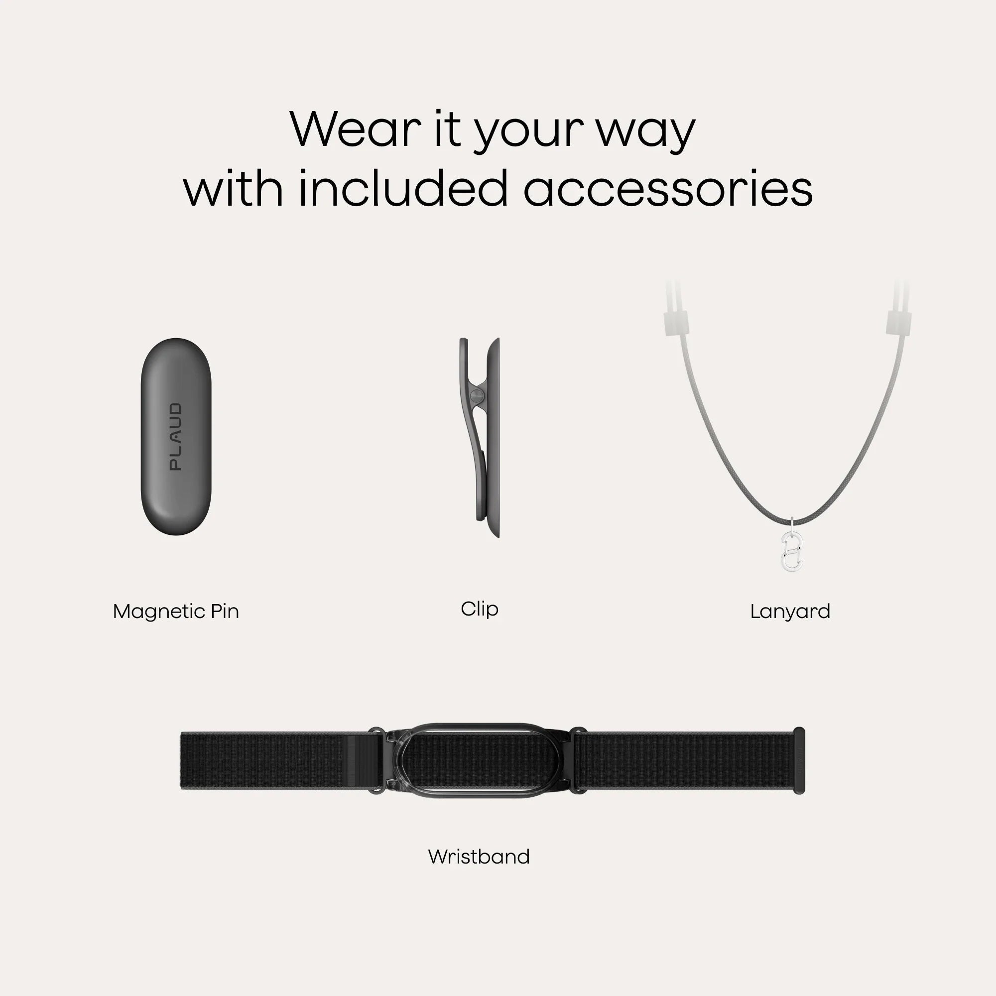 Plaud NotePin S complete accessory kit in the box