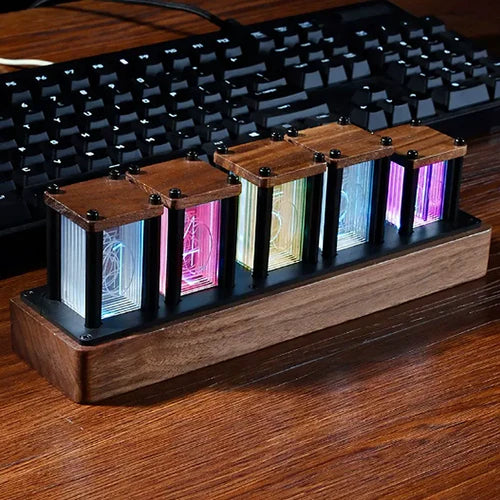 Fawes RGB LED Glow tube Digital Table Clock