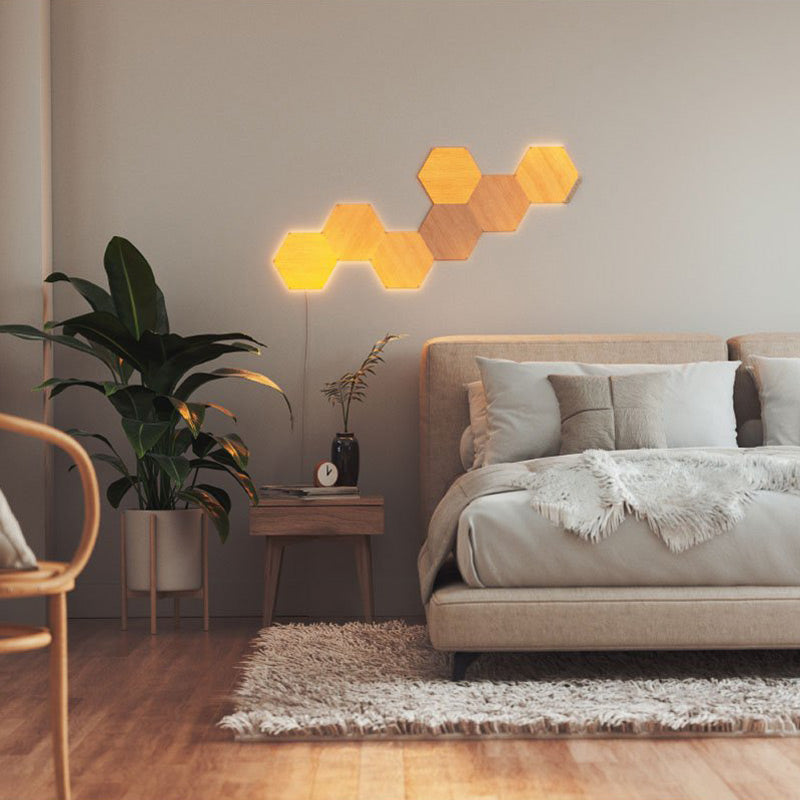 Nanoleaf Elements Hexagon Wood Look Starter Kit 7 Panels