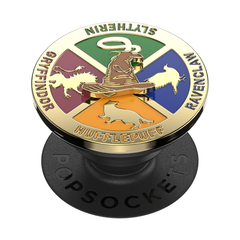  A PopSockets Enamel Spinner featuring the Sorting Hat and the Hogwarts House crests.