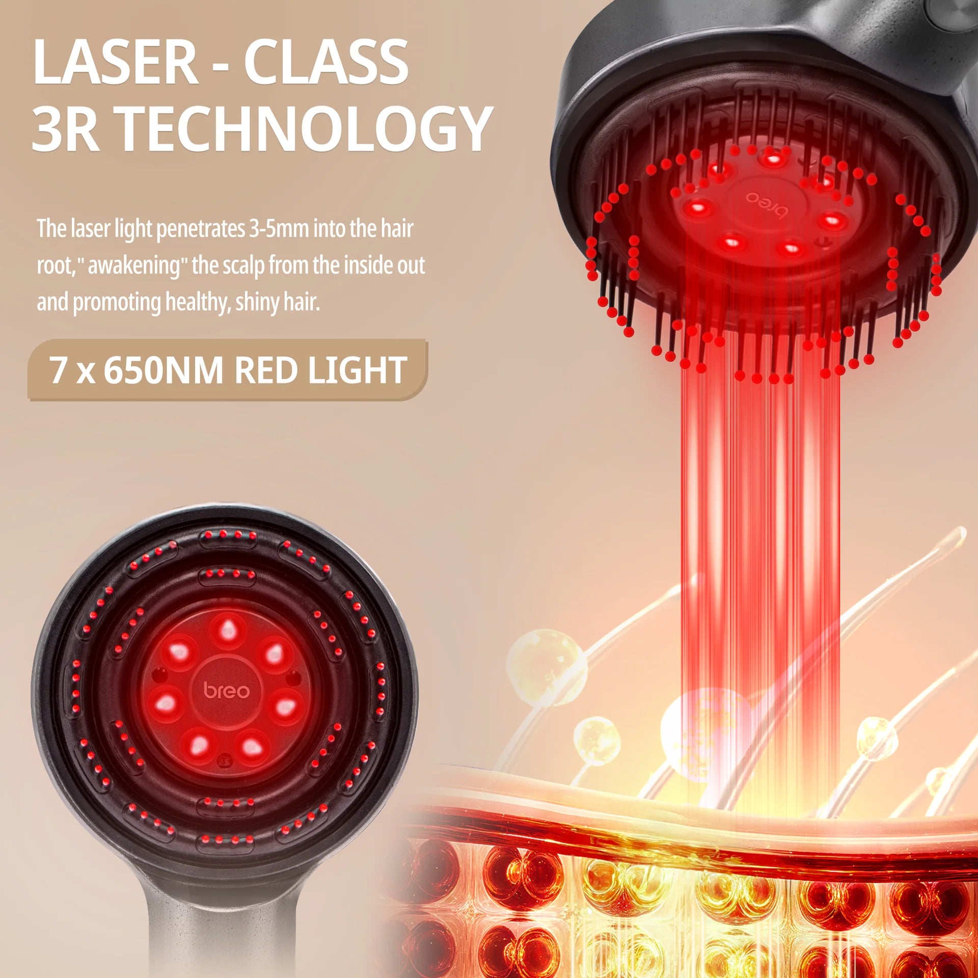 Breo Scalp Massager 3L With Red Light