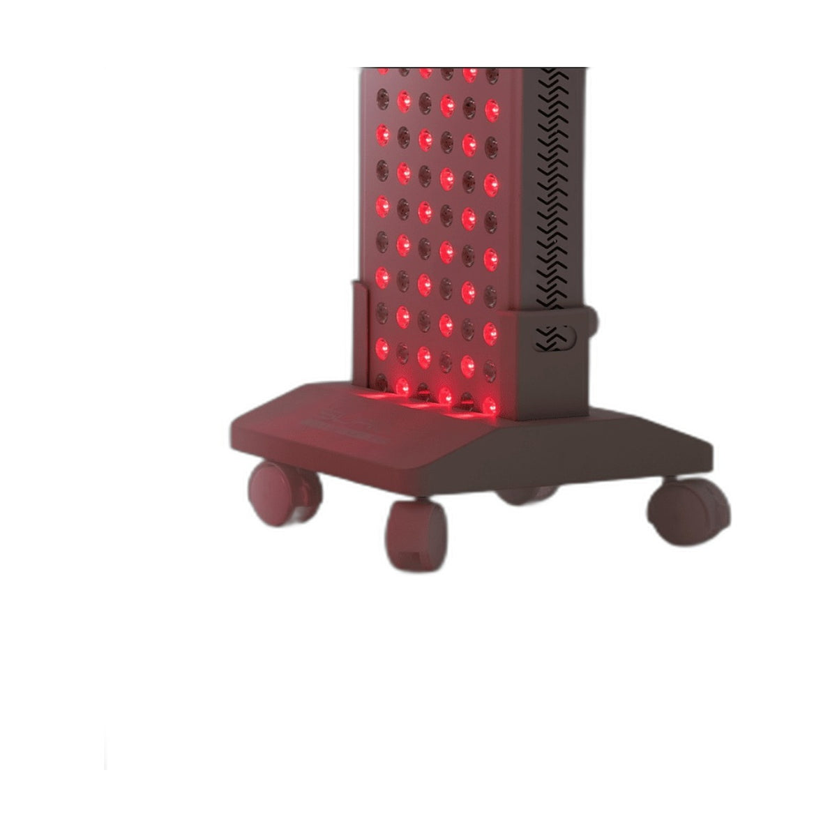 ARC SURGE Optima wheeled stand with red light panel on white background
