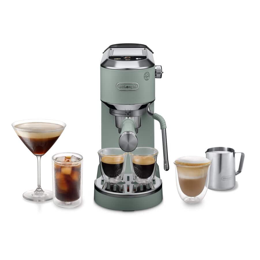 De'Longhi Dedica Duo Espresso Machine EC890 in Pistachio, front view