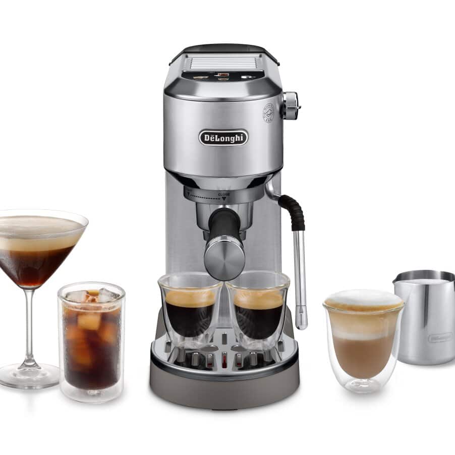 De'Longhi Dedica Duo Espresso Machine EC890 in Stainless Steel, front view