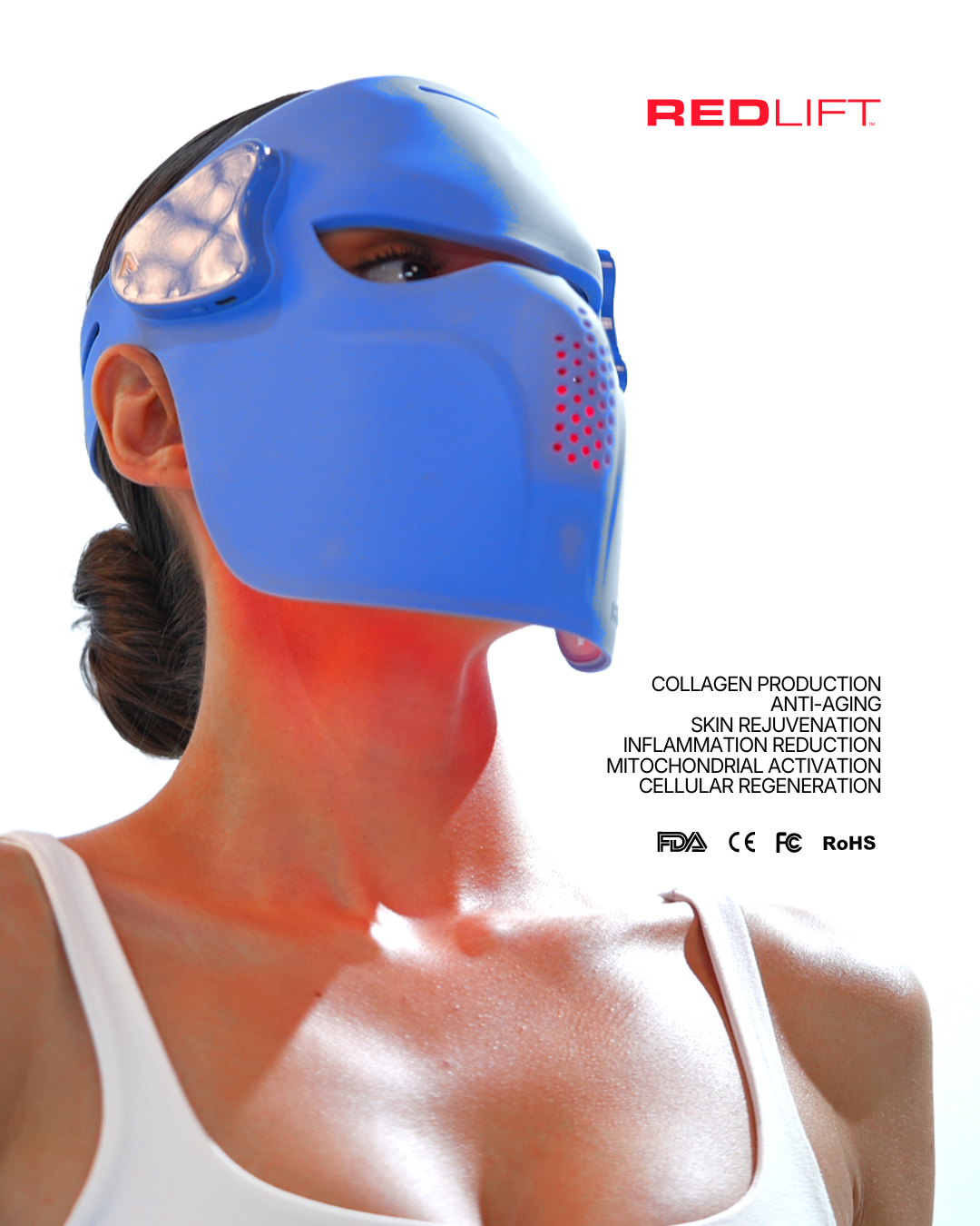 ARC RedLift red light therapy face mask detail