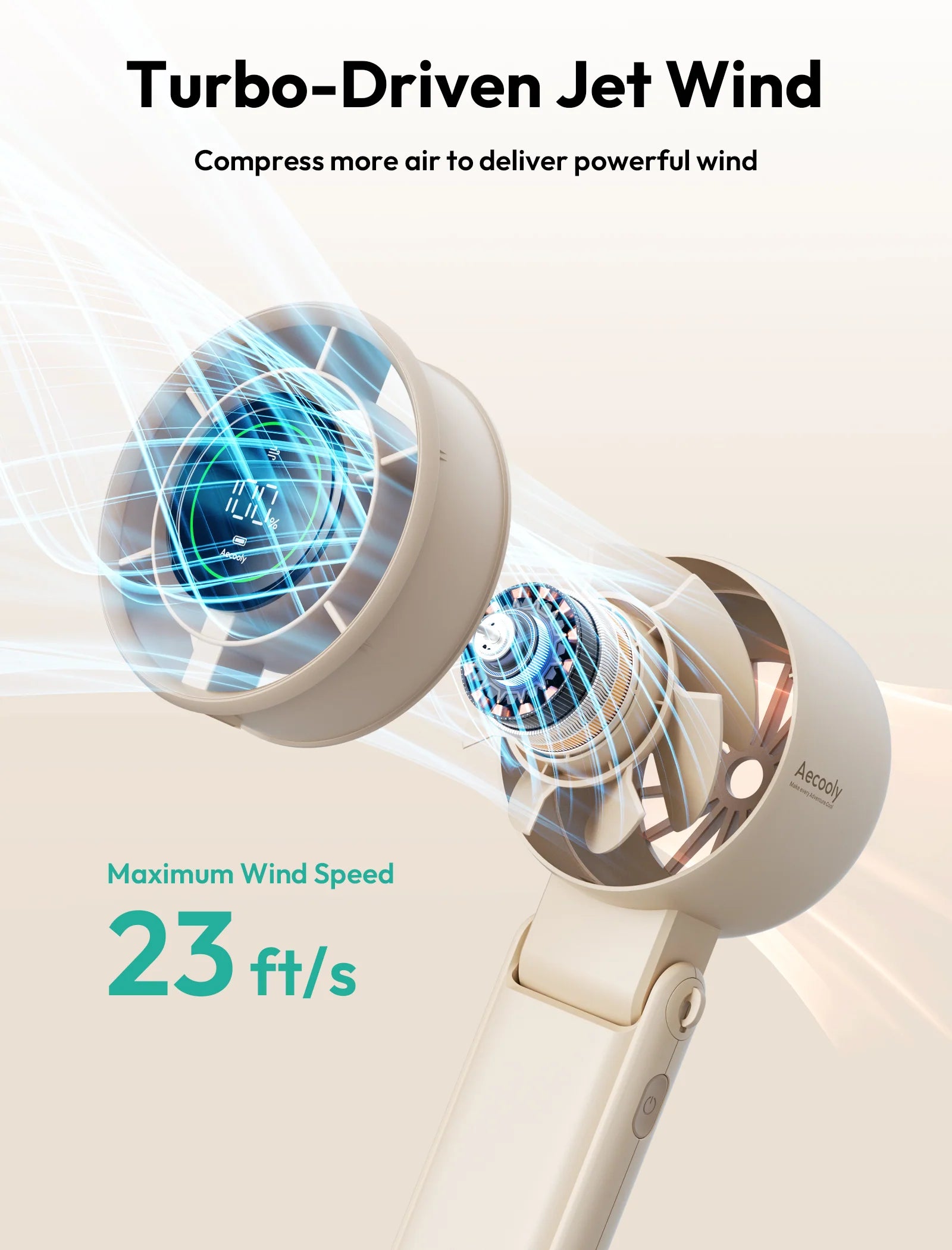 Aecooly Halo 02  3600mah Portable Handheld Fan