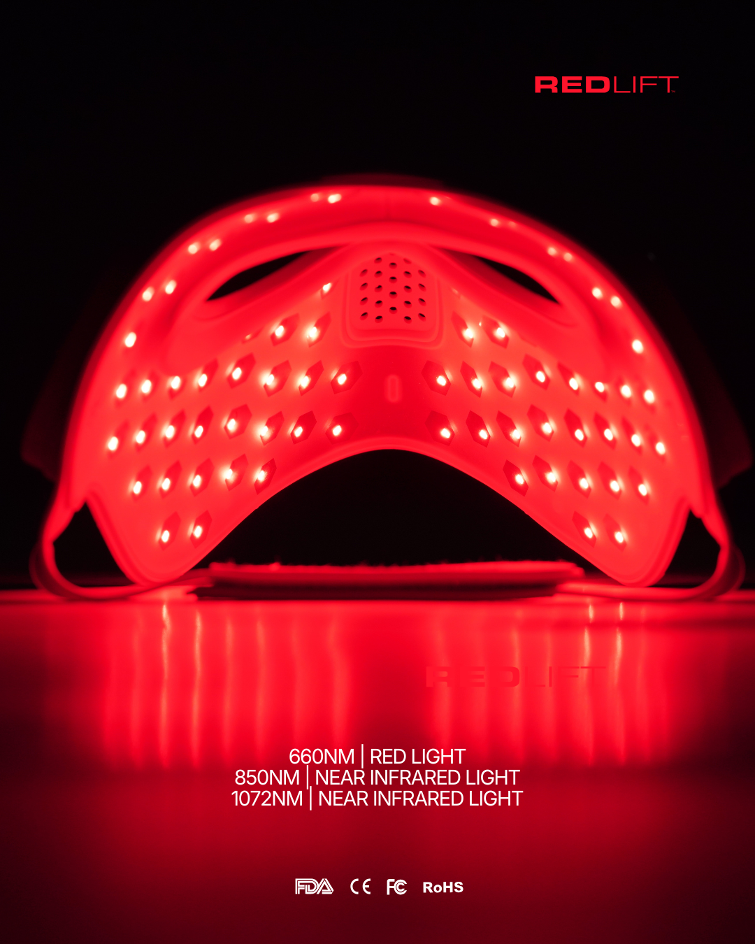 ARC RedLift red light therapy face mask with case and accessories