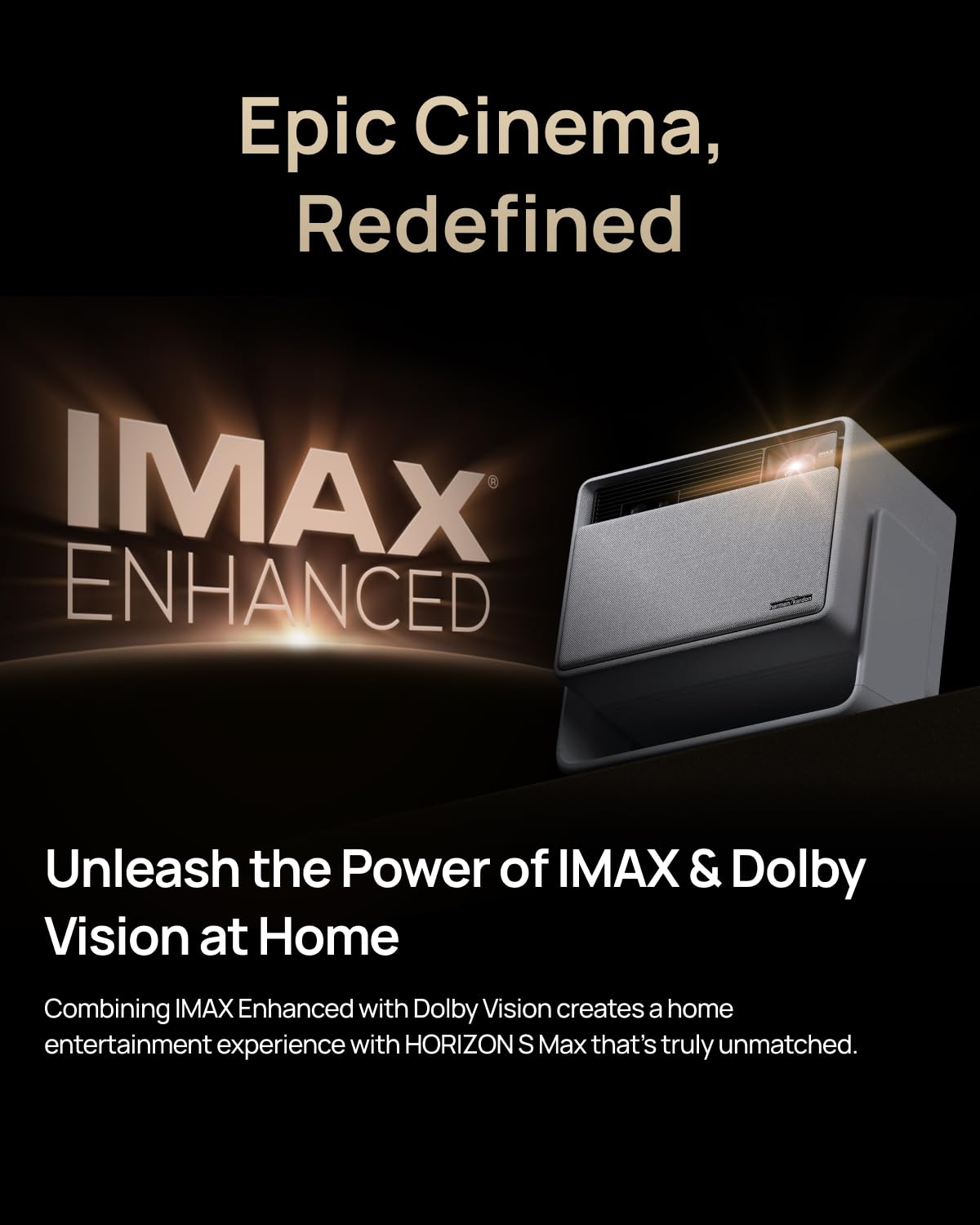 XGIMI Horizon S Max 4K Projector, 2025 New Launch, IMAX Enhanced Portable Projector