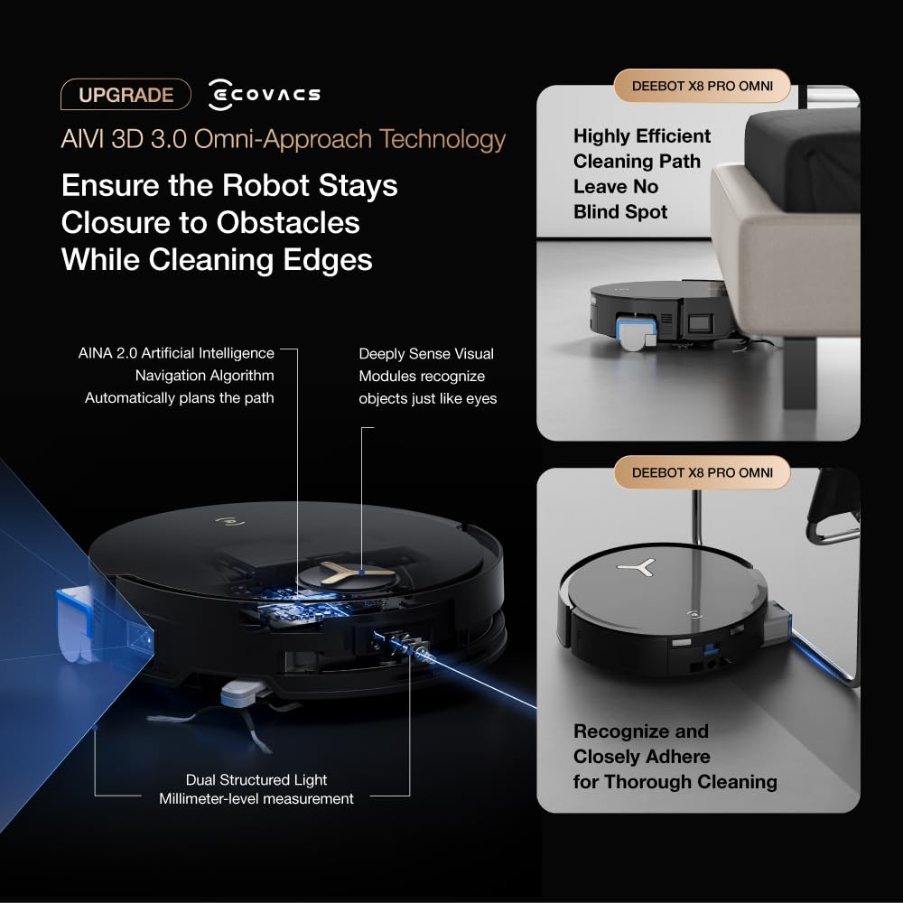 ECOVACS DEEBOT X8 PRO Omni (2 in 1 Robot Vacuum Cleaner & Mop)