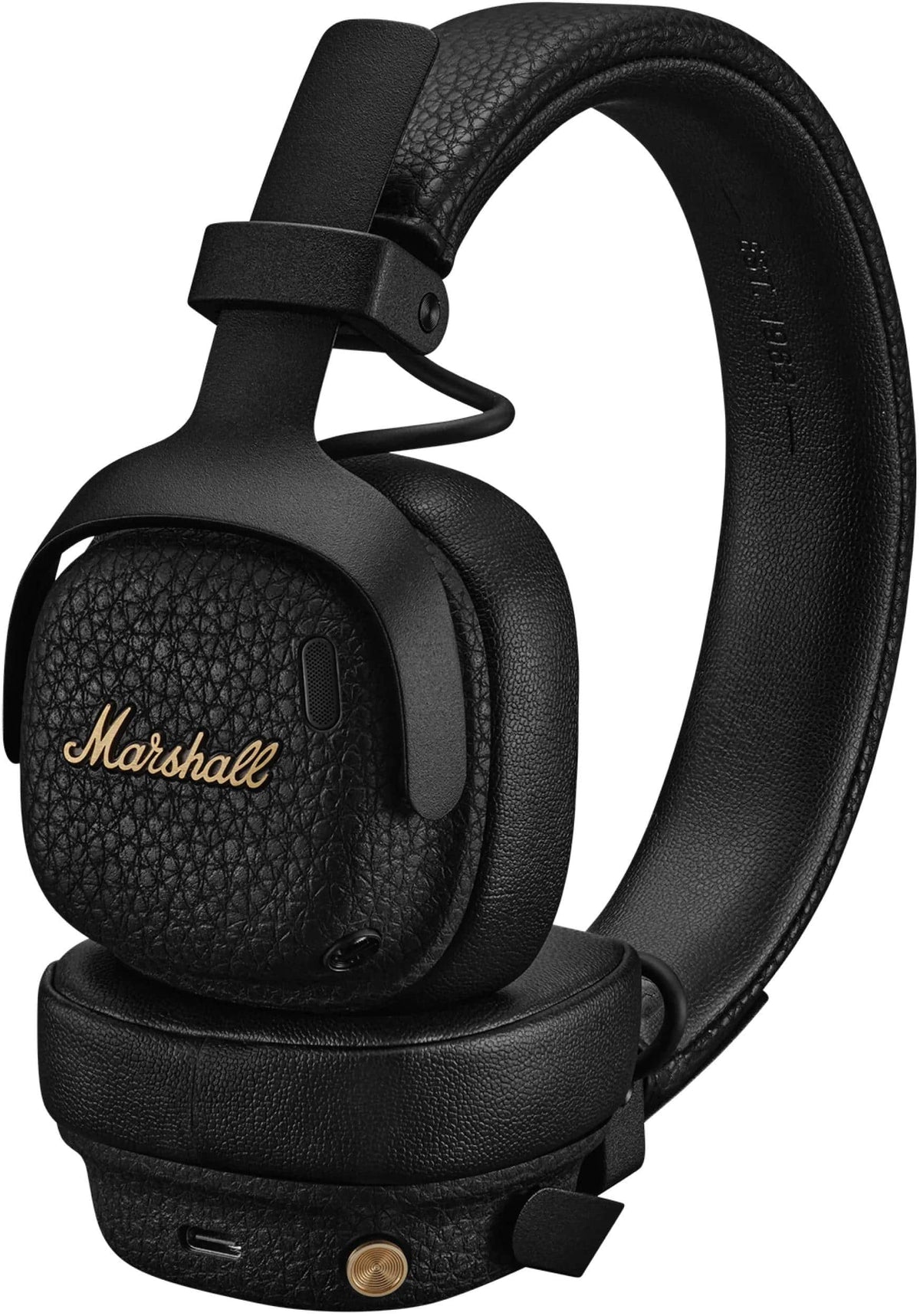 Marshall Milton A.N.C. black wireless on-ear headphones, front view on white background