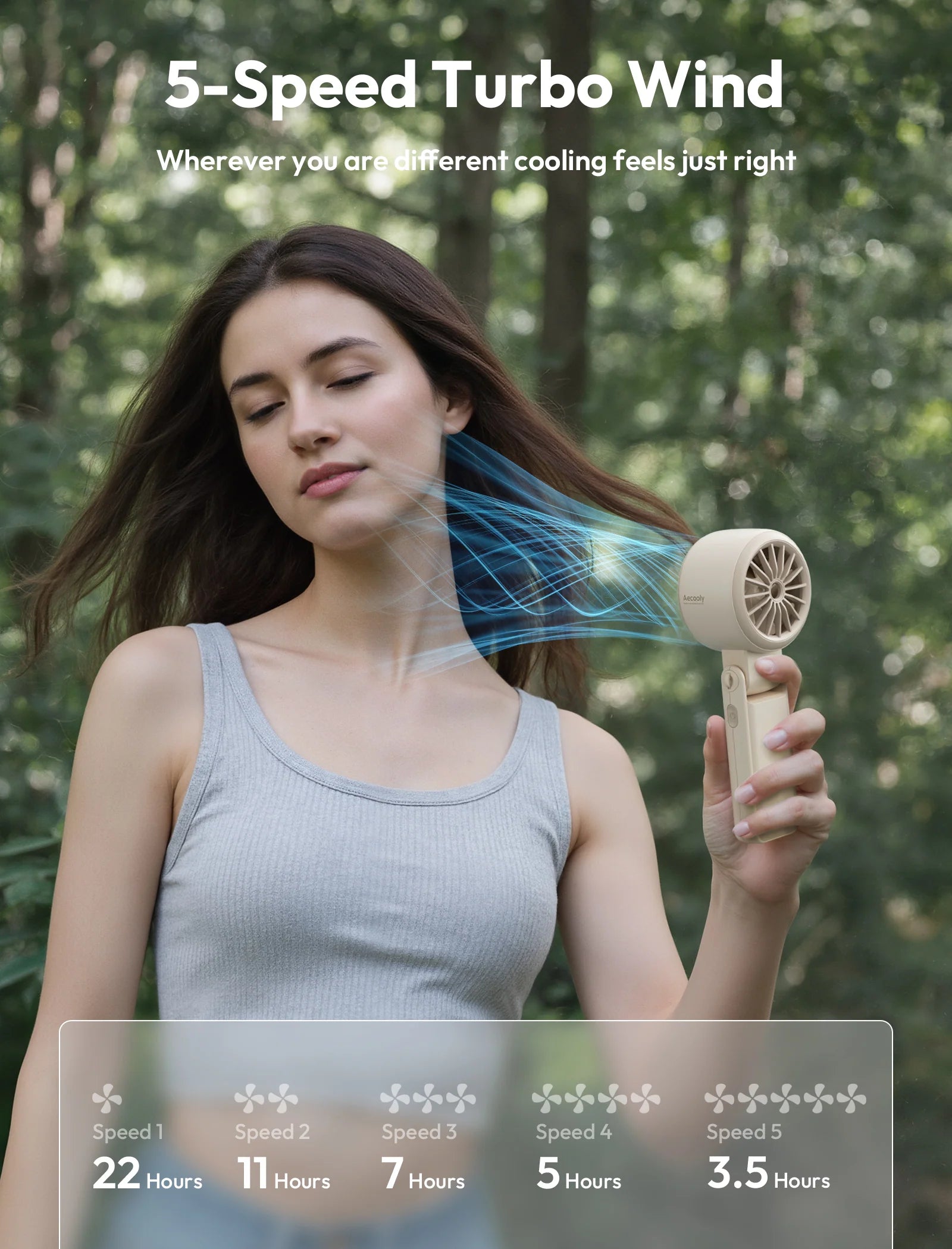 Aecooly Halo 02  3600mah Portable Handheld Fan