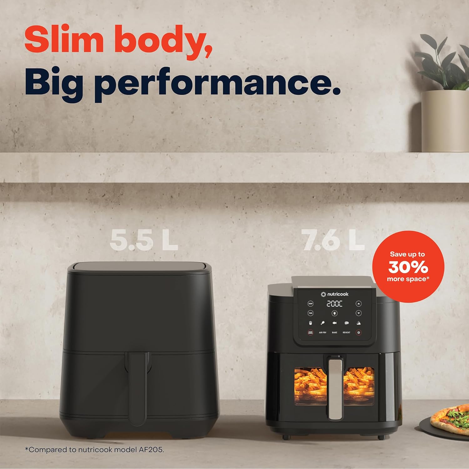 Nutricook 7.5 Litre Air Fryer Slim XL, 2025 New Launch