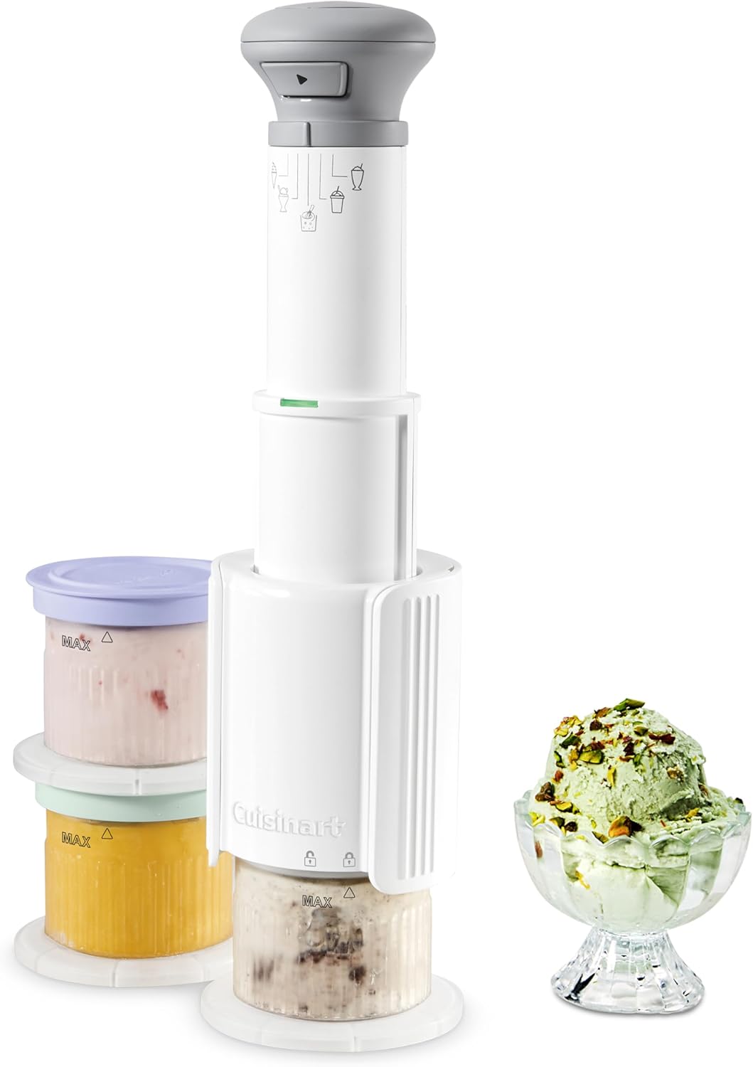 Cuisinart FastFreeze 5-in-1 Ice Cream, Milkshakes, Slushies, Sorbets and Mix-Ins, Freeze Wand, Two 0.5-Pint Mixing Cups with Lids, ICE-FD10