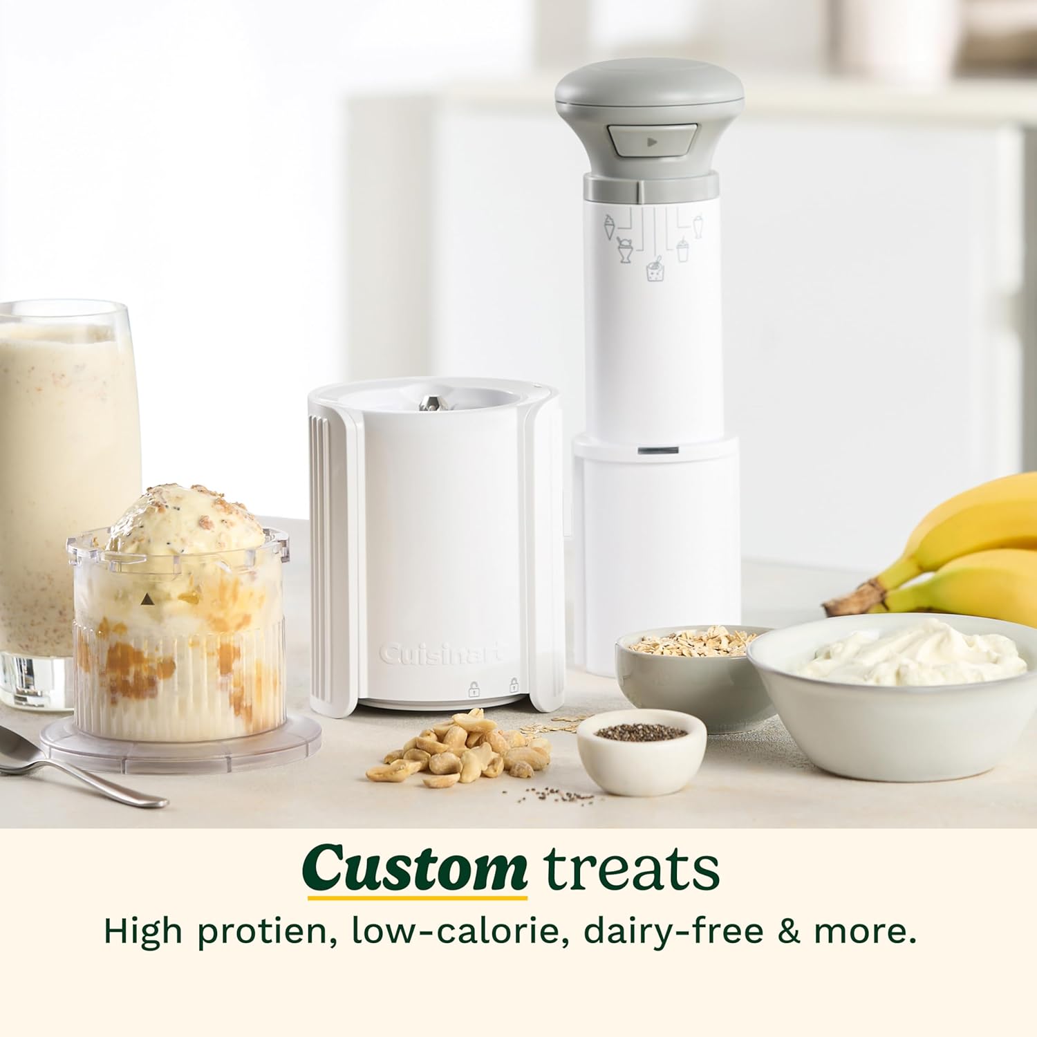 Cuisinart FastFreeze 5-in-1 Ice Cream, Milkshakes, Slushies, Sorbets and Mix-Ins, Freeze Wand, Two 0.5-Pint Mixing Cups with Lids, ICE-FD10