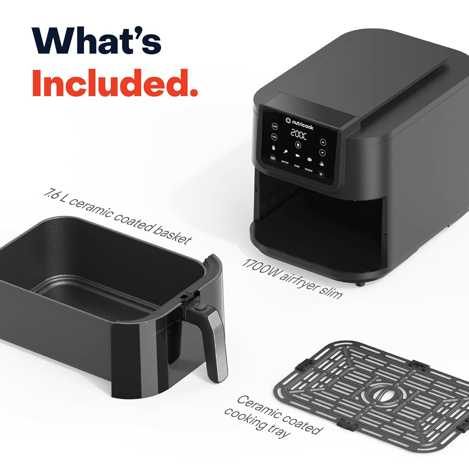 Nutricook 7.5 Litre Air Fryer Slim XL, 2025 New Launch