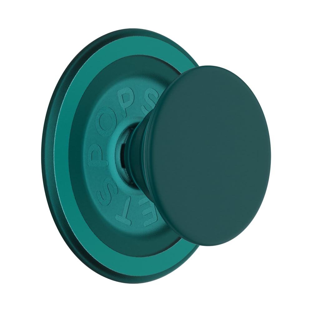 This image showcases a **dark teal MagSafe-compatible PopSocket** with a smooth, solid-colored circular top and matching teal base. The sleek and modern design ensures it blends seamlessly with any MagSafe-compatible phone or case while providing a functional grip and stand for added usability. The matte finish gives it an elegant and minimalist aesthetic.