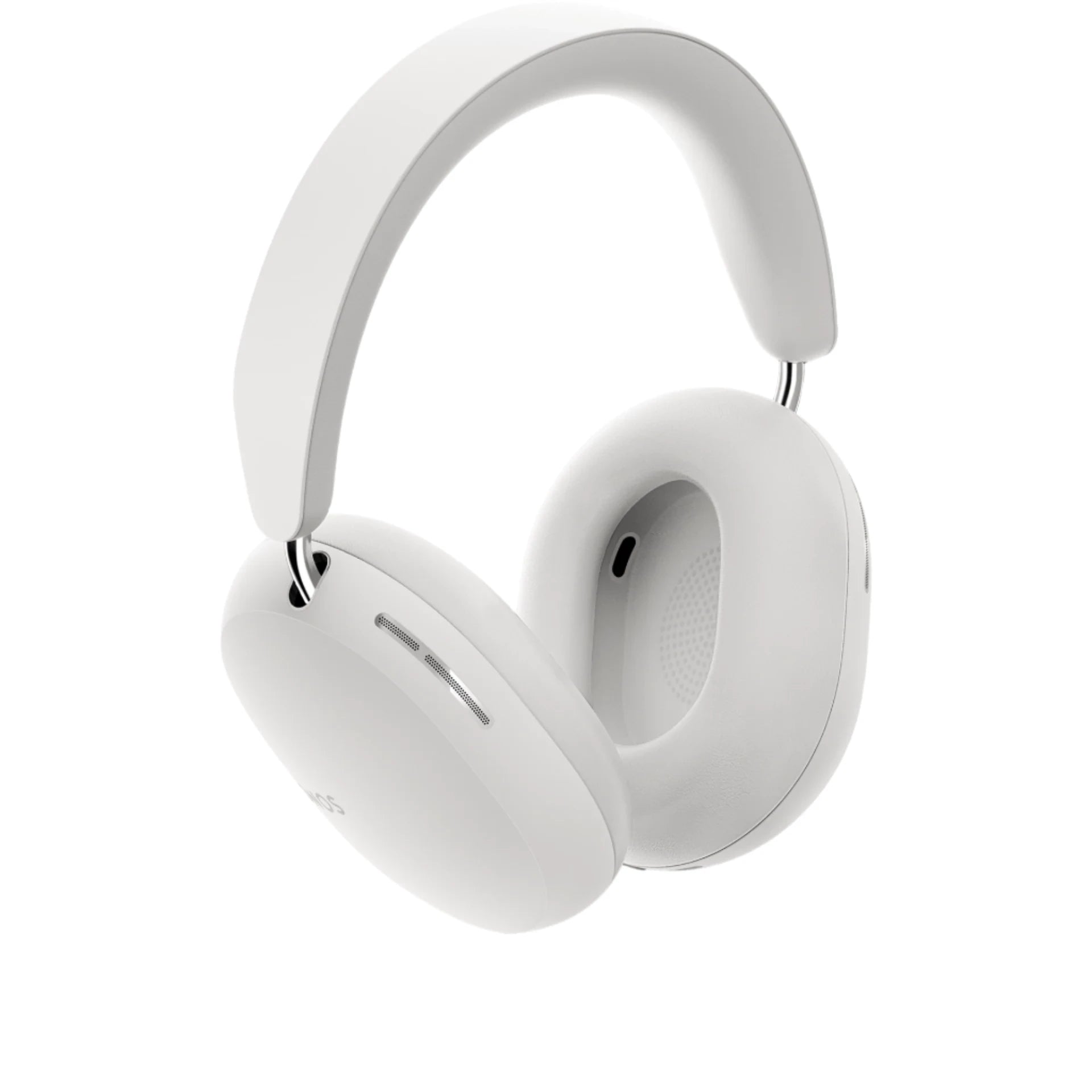 White Sonos wireless over-ear headphones with soft ear cushions and adjustable headband, offering a modern and comfortable design.