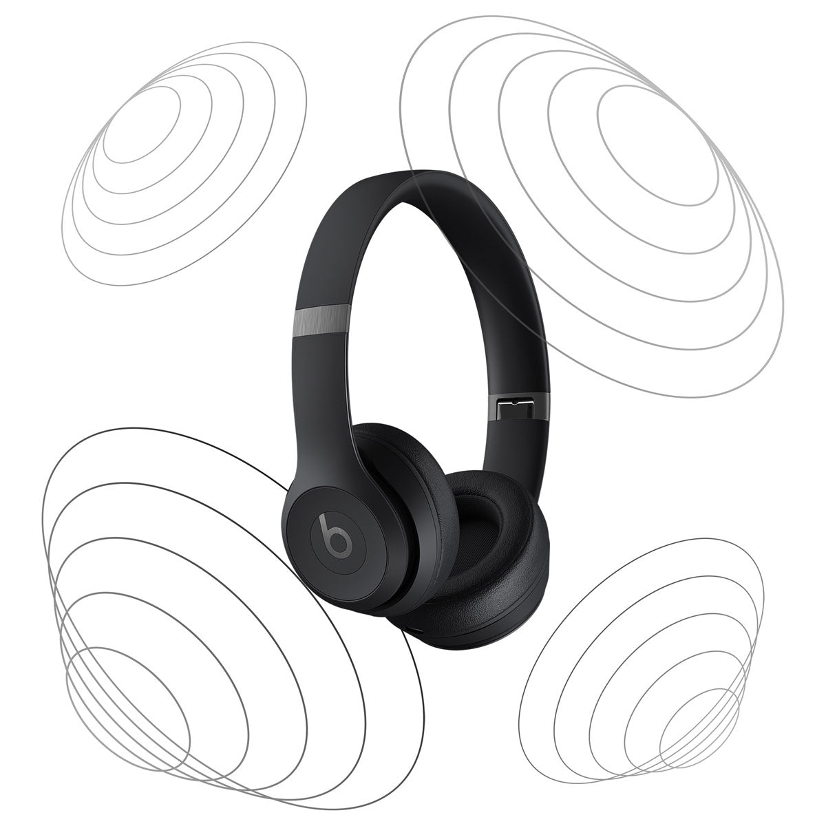 "Black Beats by Dre wireless over-ear headphones against a dynamic background, emphasizing sleek design and premium audio quality."