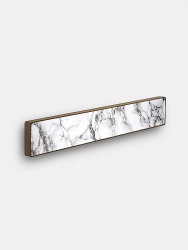 Bang & Olufsen Beosound Stage with a Classic Marble skin cover, showcasing a sleek, elegant design with a marble pattern.