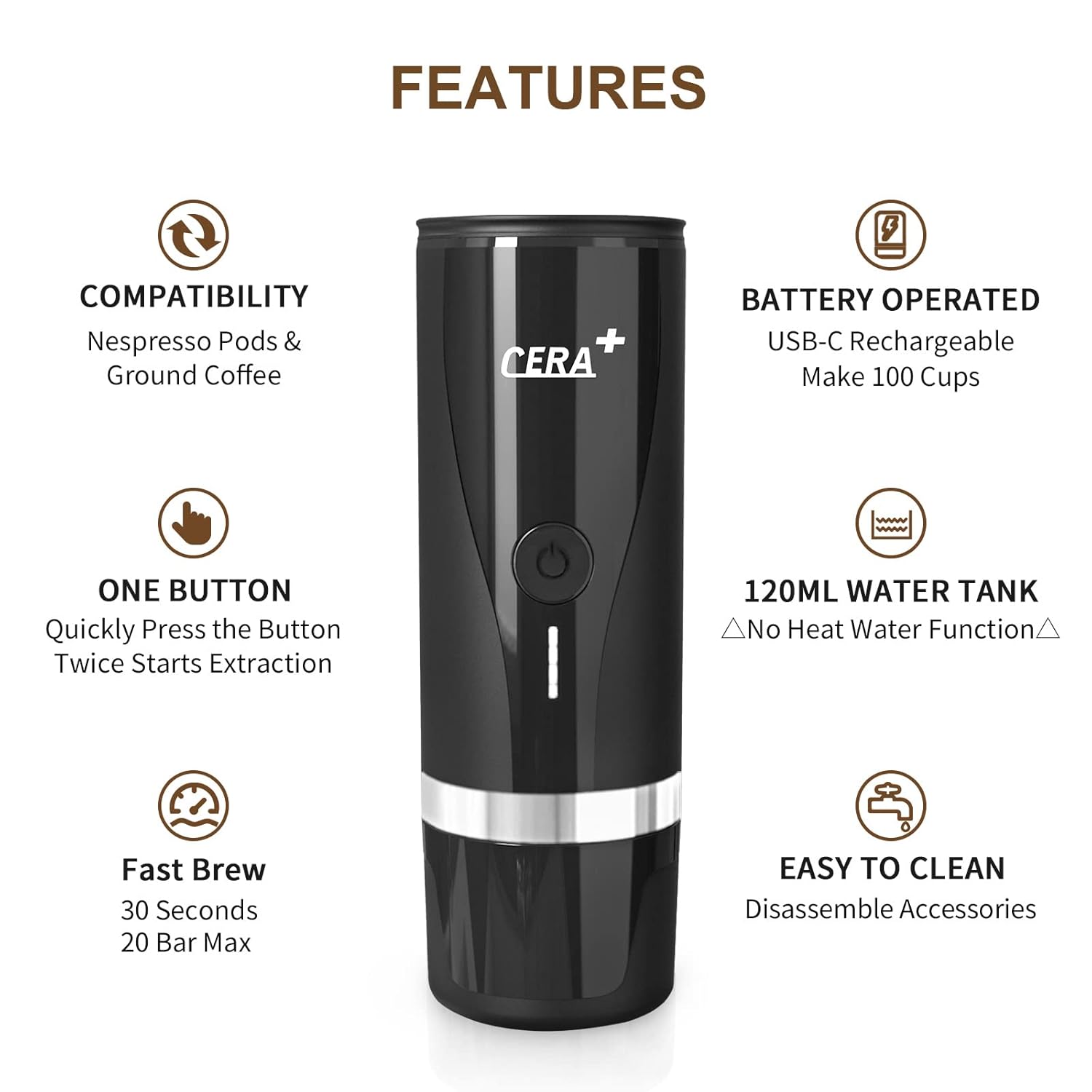 Cera Plus Portable Espresso Coffee Maker