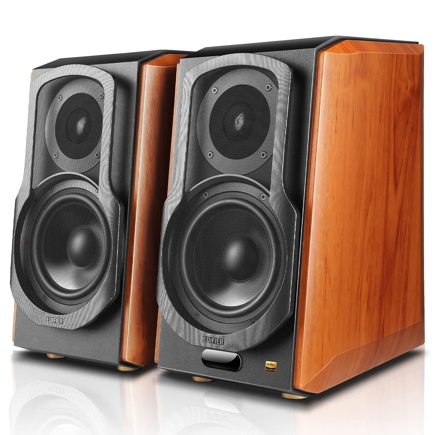 Edifier S1000W Wireless Hi-Fi Bookshelf Speaker  Brown