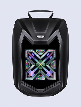 Hookaba Bat Grit LED Backpack – 27 L Smart Backpack with 64×64 Pixel Removable LED Screen