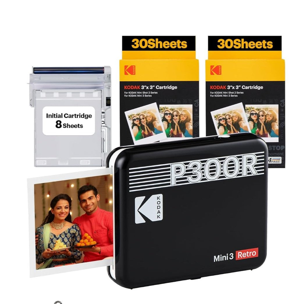 KODAK Mini 3 Retro 4PASS Portable Photo Printer - 68 Sheets