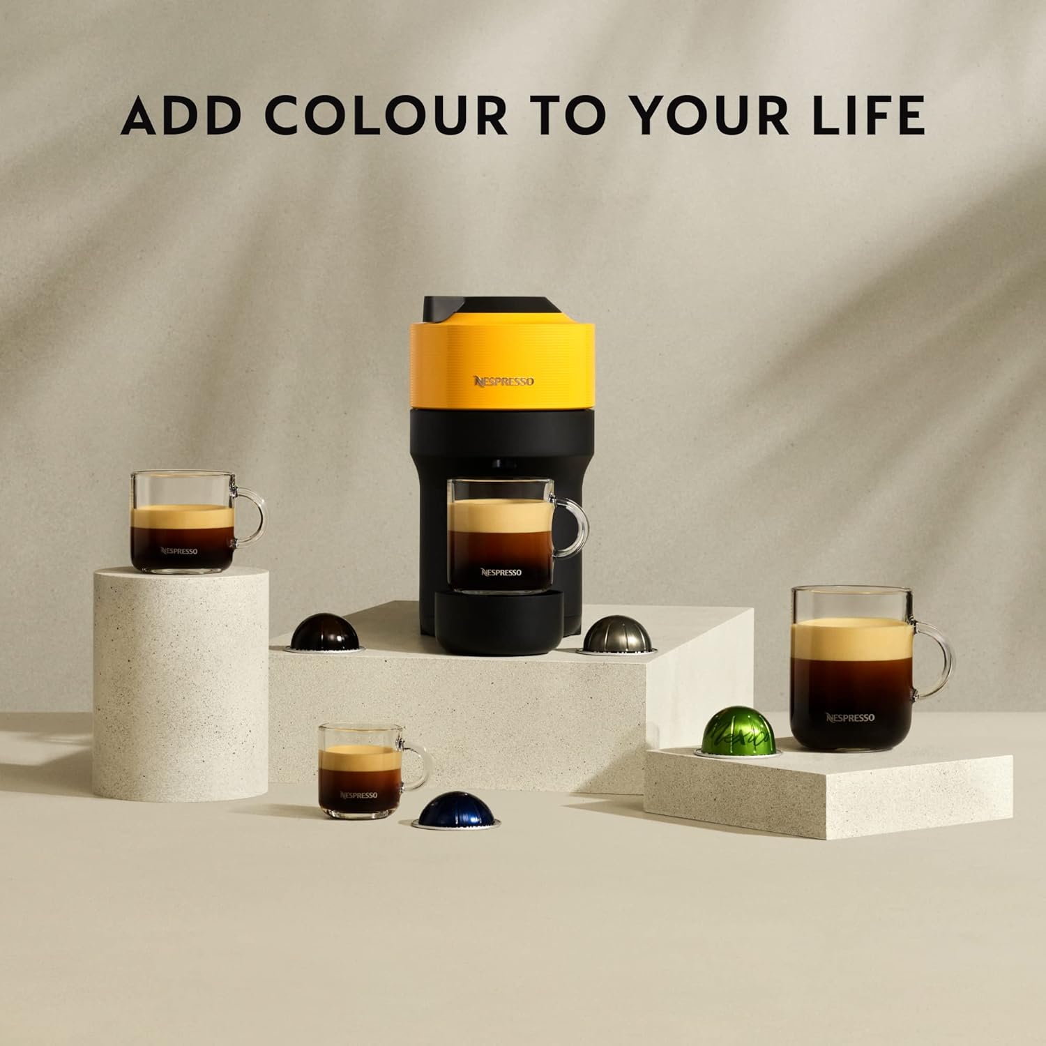 Nespresso Vertuo Pop Coffee Pod Machine, Mango Yellow