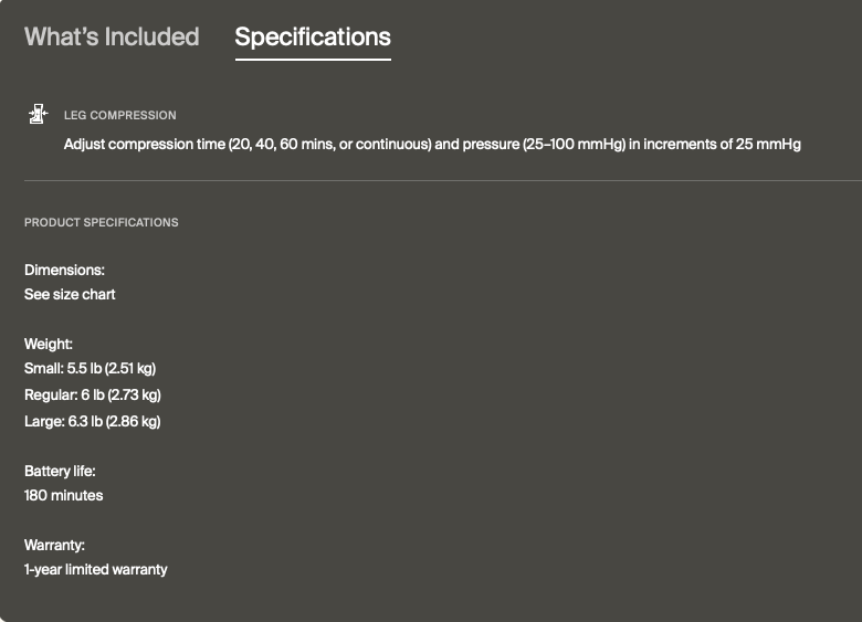Therabody JetBoots Prime Compression Boots (Regular)