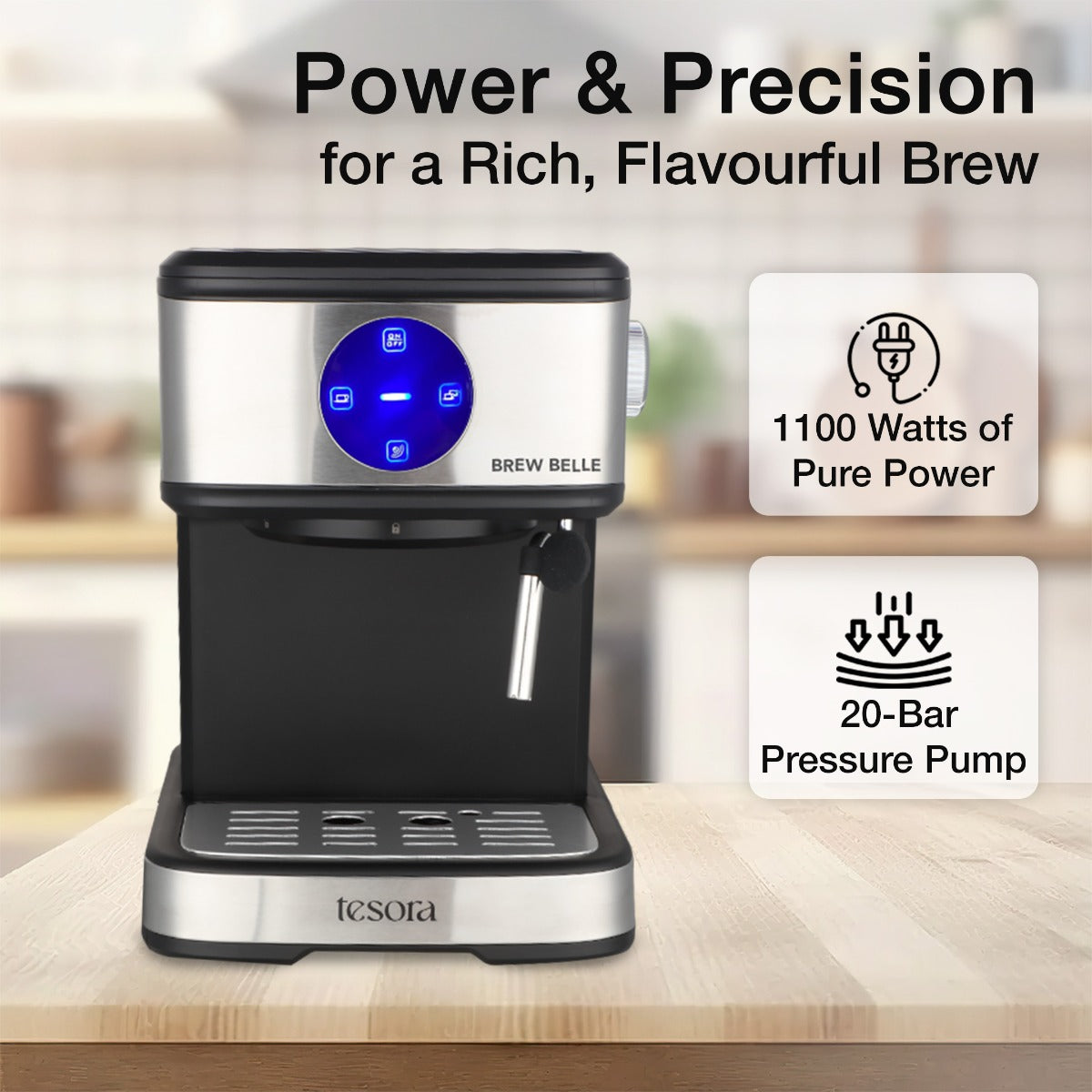 Tesora Espresso Coffee Machine With Frother