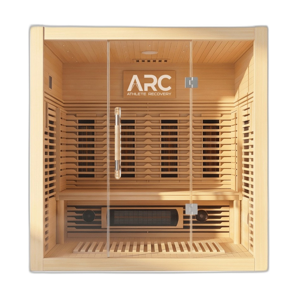ARC Ember infrared sauna interior seating and heaters