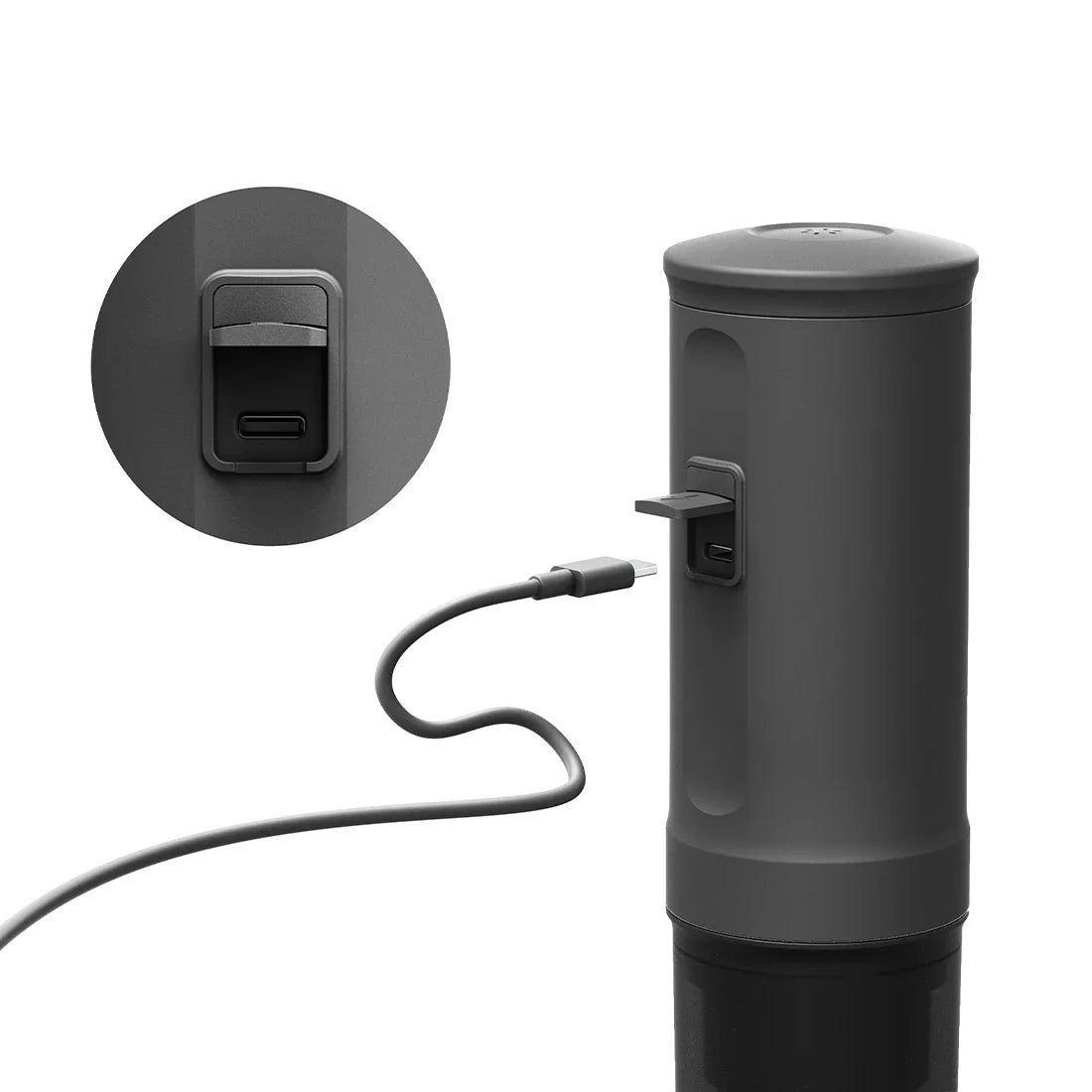 OutIn Nano Space Grey USB-C charging port close-up