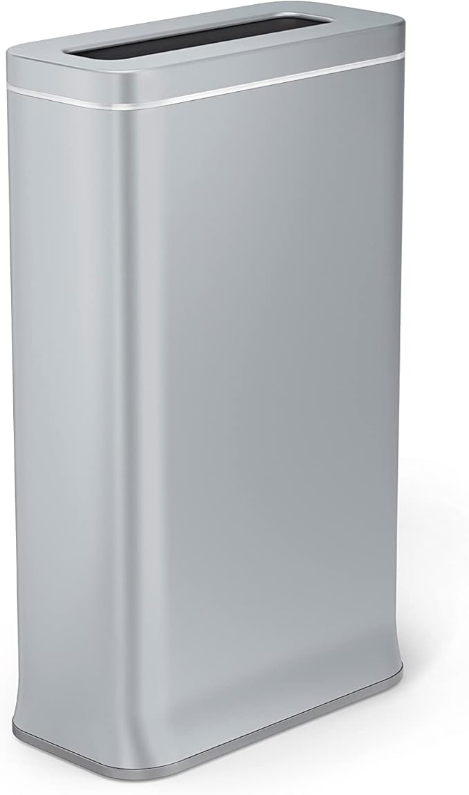 Simplehuman toilet plunger holder, sleek and compact design, crafted for discreet storage, keeps plunger securely contained and out of sight.